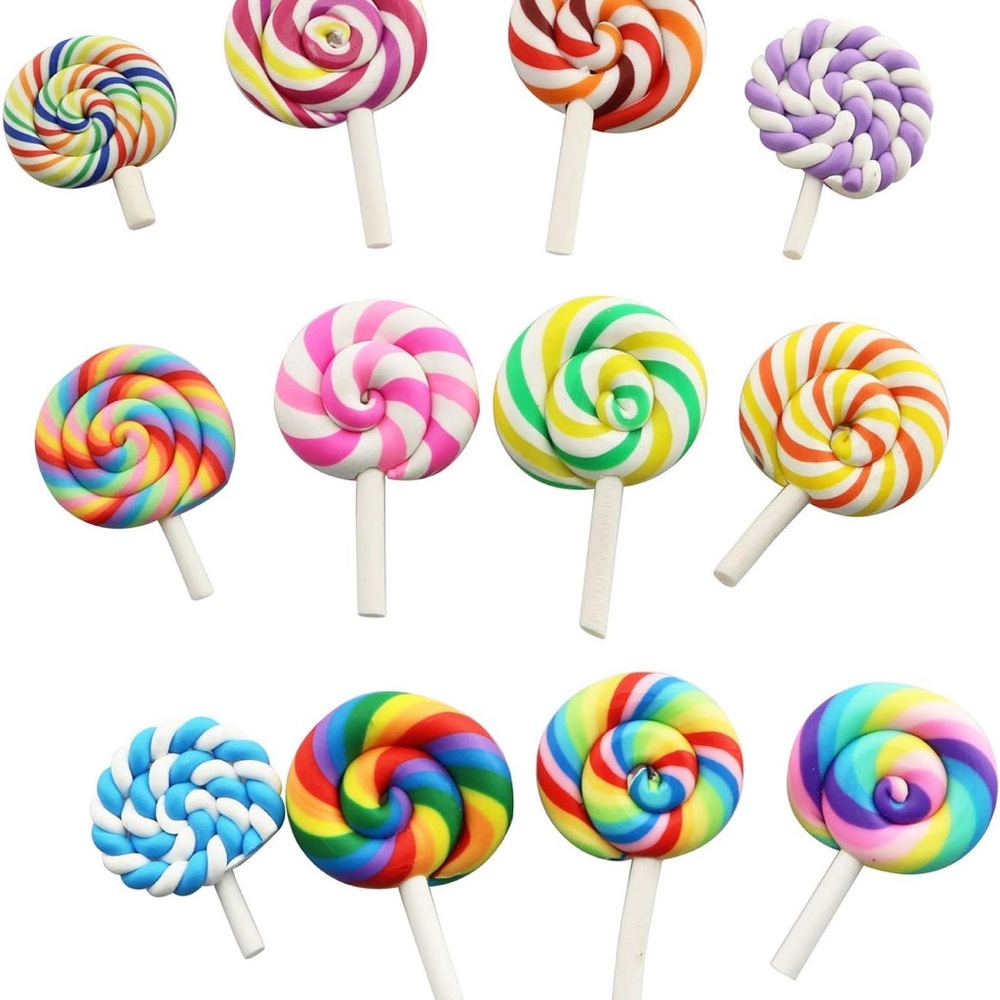 Tegg Lollipop Charms 11PCS Random Kawaii Lollipop Slime Resin flatbacks